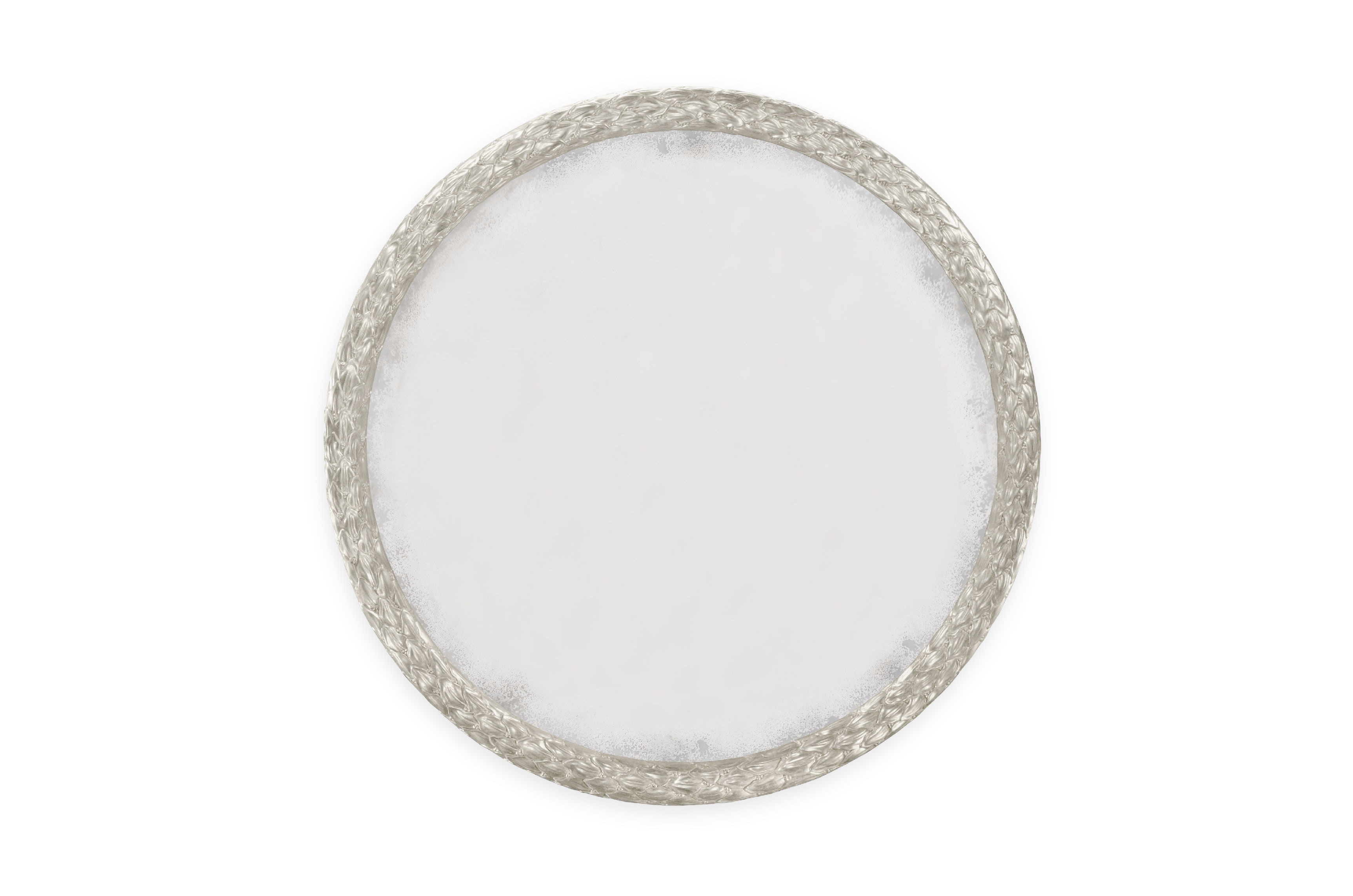 48 round mirror wood frame jonathan charles carved and water gilded silver leaf 48 48 round mirror wood frame jonathan charles carved and water gilded silver leaf 48